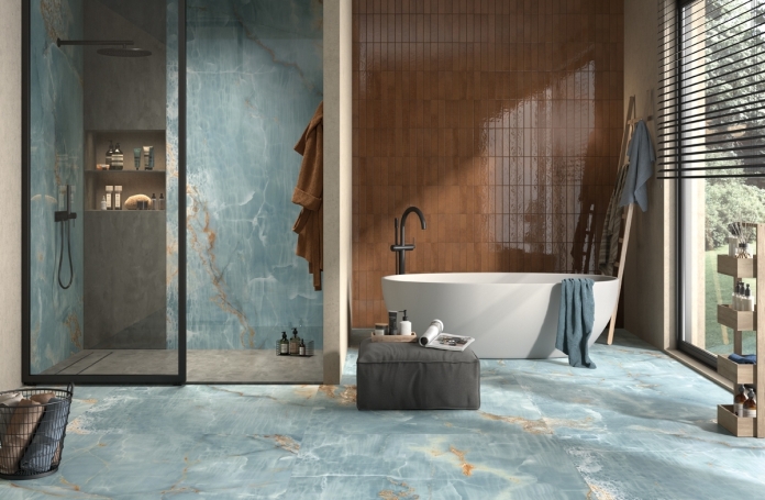 Гранитогрес The Room Onyx Aqua Blue Gold 60/120см мат