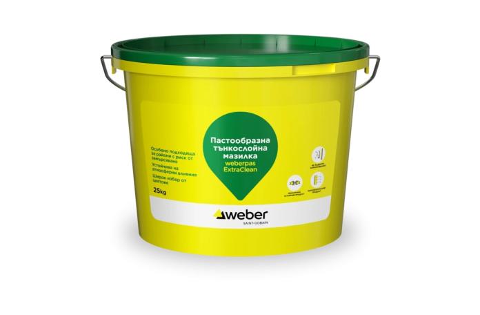Weberpas C857 Екстра Клийн мазилка 25кг, драскана 2мм